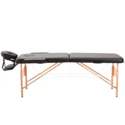 Camilla de masaje plegable portátil negro 61-87x182x60 cm