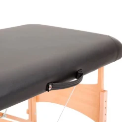 Camilla de masaje plegable portátil negro 61-87x182x60 cm