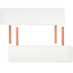 Camilla de masaje plegable 2 zonas reclinable blanco/natural 65/87x66x218 cm