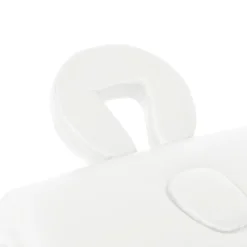 Camilla de masaje plegable 2 zonas reclinable blanco/natural 65/87x66x218 cm