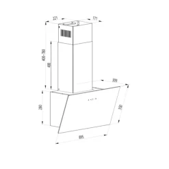 Campana extractora inclinada Svan SCPD901AN 370 m3/h A negro 108 cm