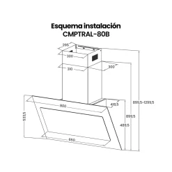 Campana extractora Infiniton CMPTRAL80B 253W 800m³/h A negro 80 cm