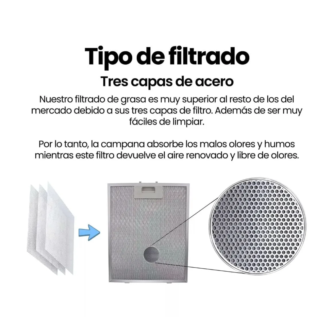 Campana extractora Infiniton CMPTRAL80B 253W 800m³/h A negro 80 cm