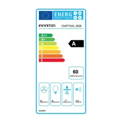 Campana extractora Infiniton CMPTRAL80B 253W 800m³/h A negro 80 cm