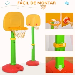 Canasta baloncesto infantil Homcom altura ajustable +3A multicolor 120-160x52,5x44 cm