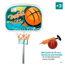 Canasta de baloncesto CB Sports + balón multicolor +3A 165 cm