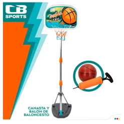 Canasta de baloncesto CB Sports + balón multicolor +3A 165 cm
