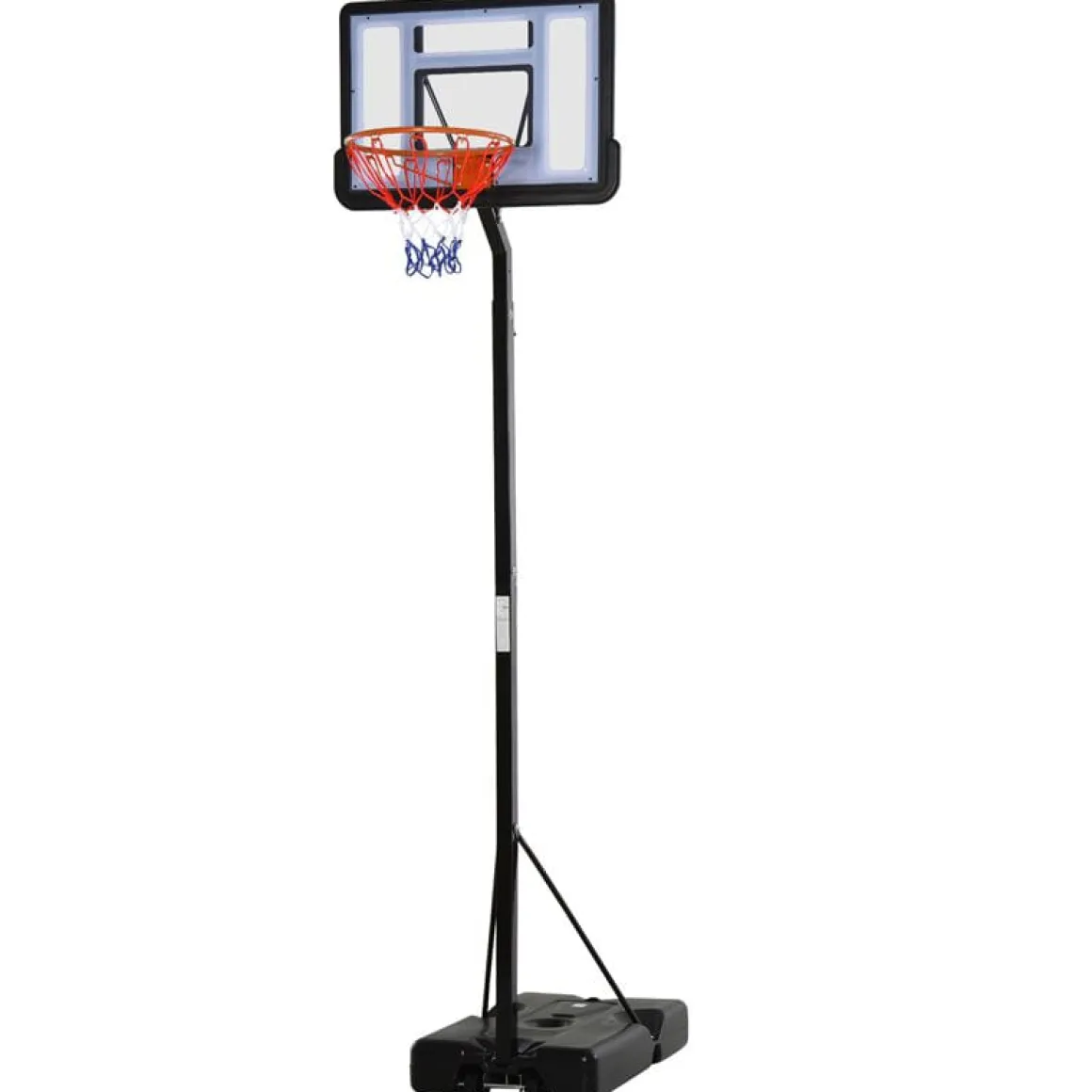 Canasta de baloncesto Homcom con soporte negro 302-352 x 86 x 90 cm