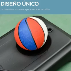 Canasta de baloncesto Jordan Homcom altura ajustable + base rellenable + ruedas rojo/negro 205-261x83x75 cm