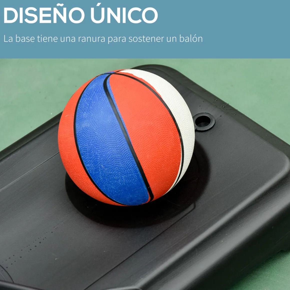 Canasta de baloncesto Jordan Homcom altura ajustable + base rellenable + ruedas rojo/negro 205-261x83x75 cm