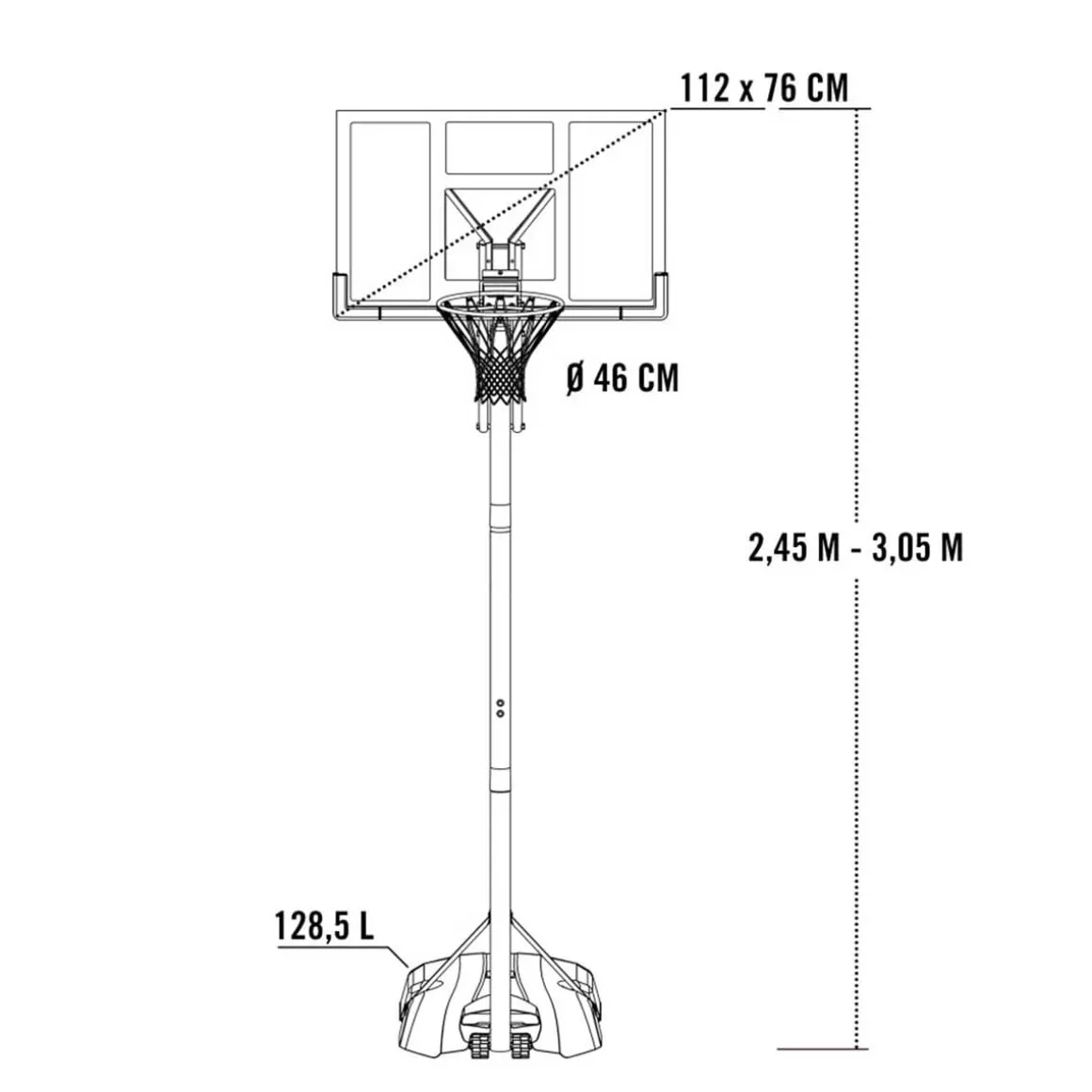 Canasta de baloncesto Lifetime altura regulable sistema Slam-It 245/305 cm