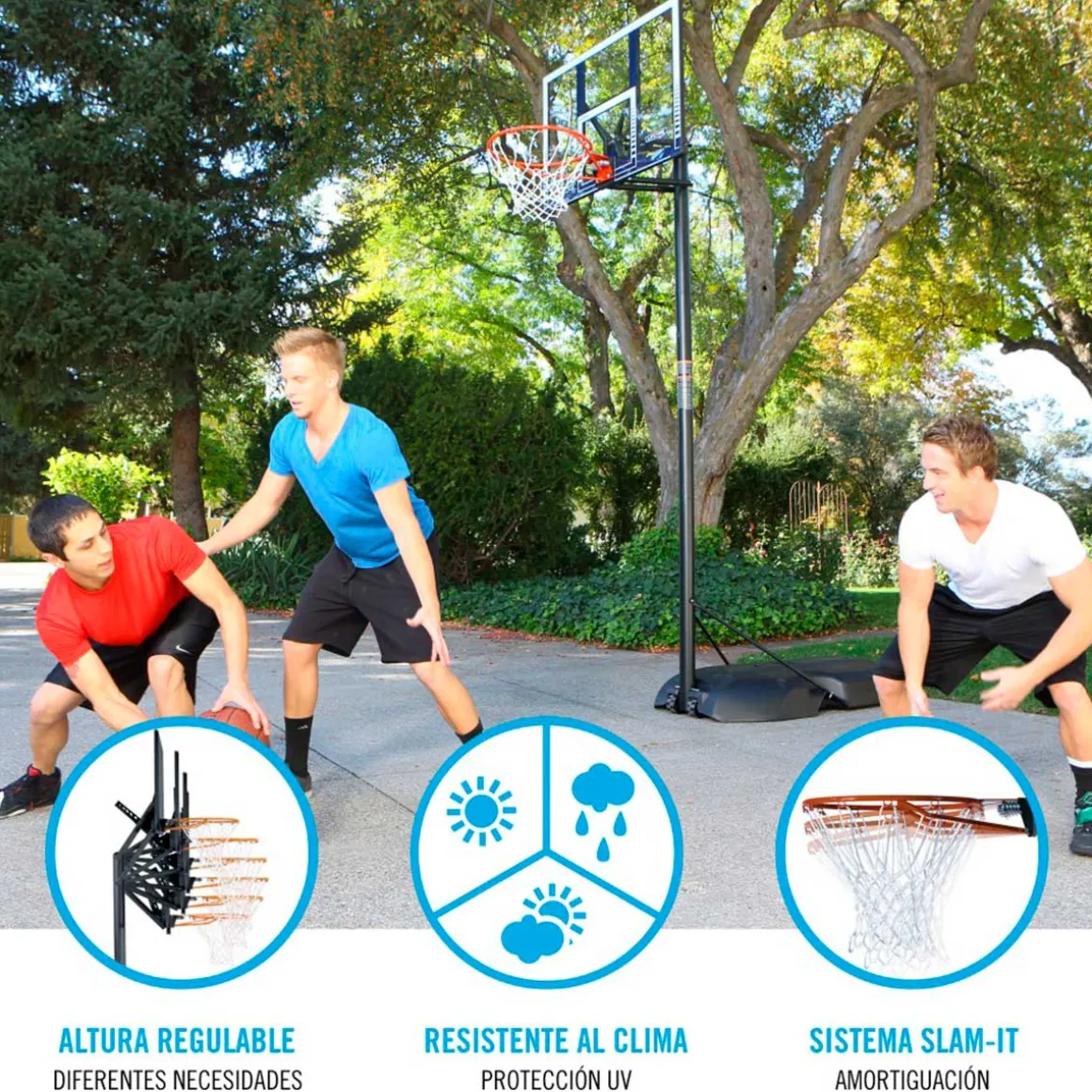 Canasta de baloncesto Lifetime altura regulable sistema Slam-It 245/305 cm