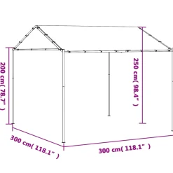 Carpa Awa acero y tela beige 2,5x3x3 m