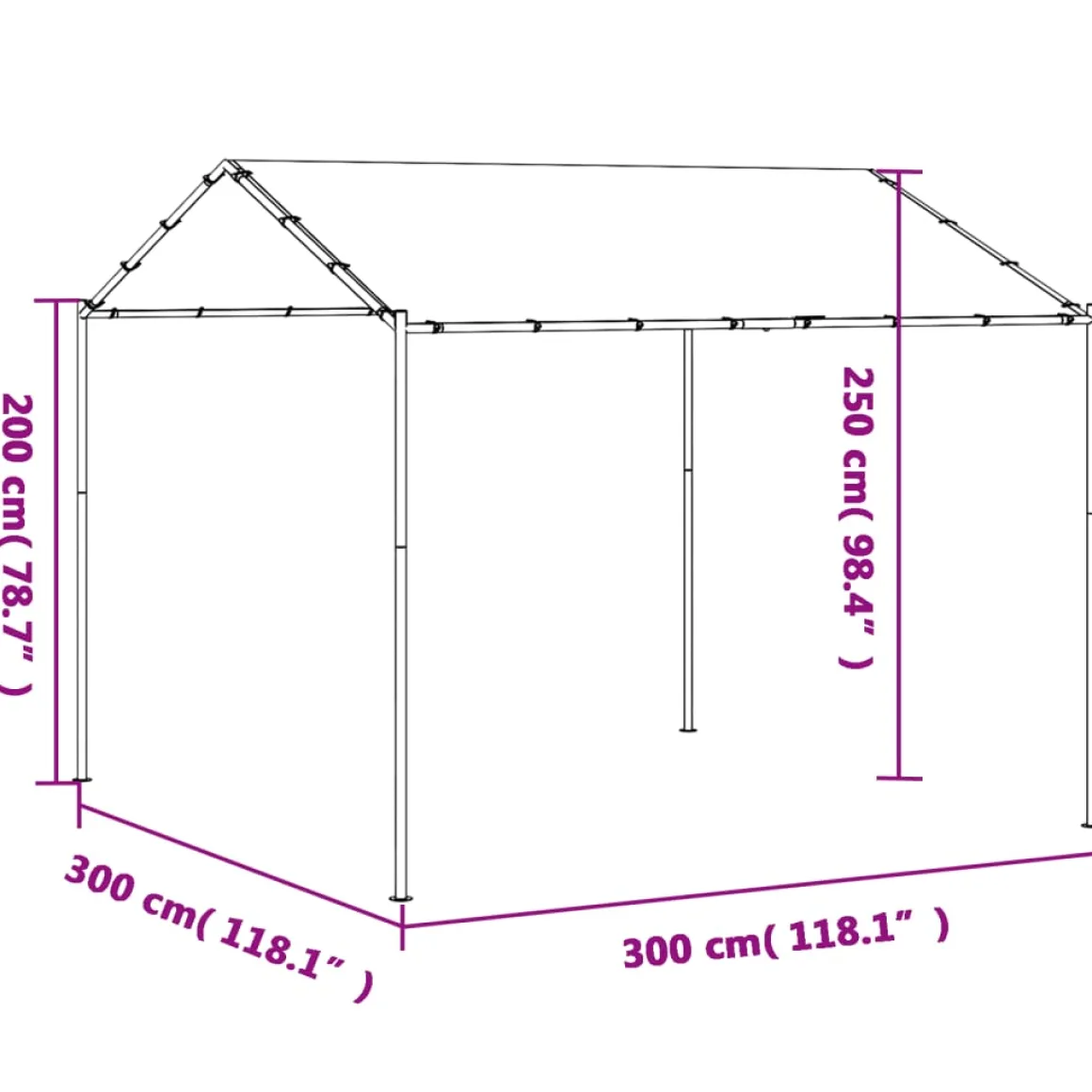 Carpa Awa acero y tela beige 2,5x3x3 m