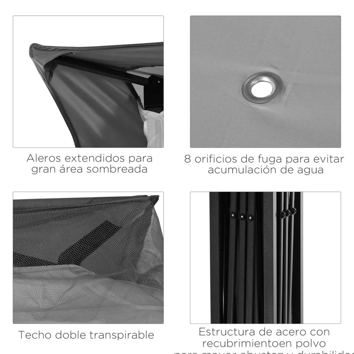 Carpa Baguo Outsunny plegable 4 mosquiteras 270x325x325 cm