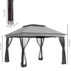 Carpa Baguo Outsunny plegable 4 mosquiteras 270x325x325 cm