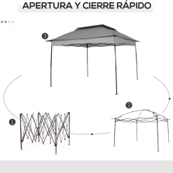 Carpa Baguo Outsunny plegable 4 mosquiteras 270x325x325 cm
