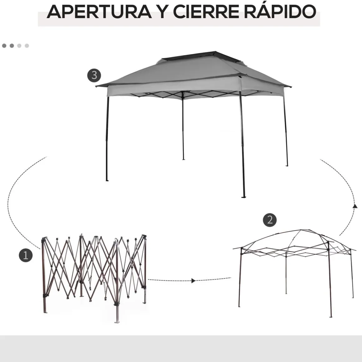Carpa Baguo Outsunny plegable 4 mosquiteras 270x325x325 cm