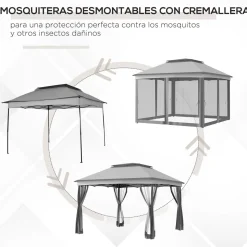 Carpa Baguo Outsunny plegable 4 mosquiteras 270x325x325 cm