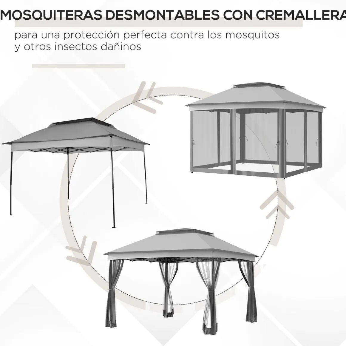 Carpa Baguo Outsunny plegable 4 mosquiteras 270x325x325 cm