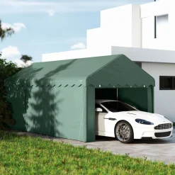 Carpa Burgos Outsunny puertas desmontables verde 280x594x300 cm