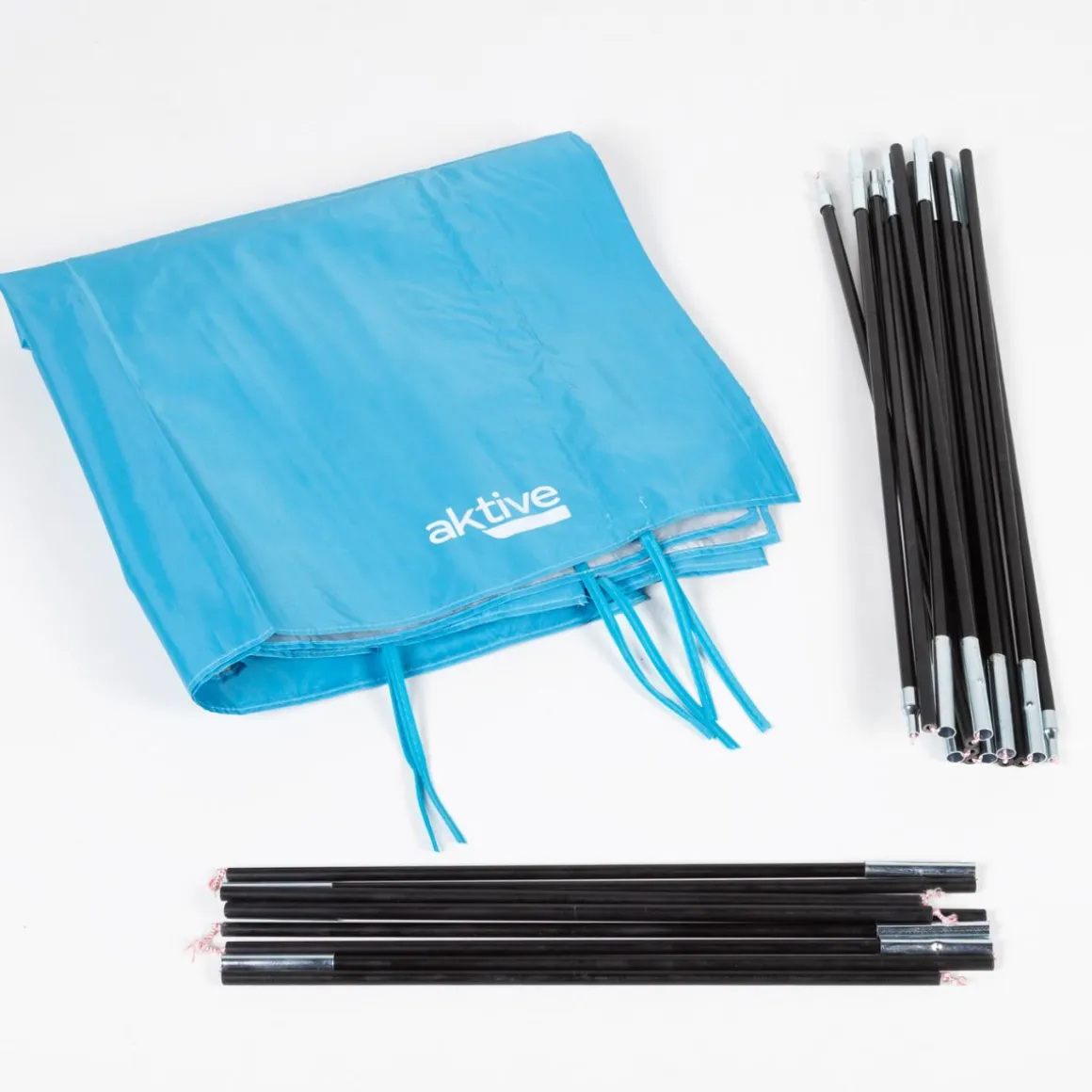 Carpa de camping Aktive 2 personas protección UV + bolsillo azul 360x120 cm