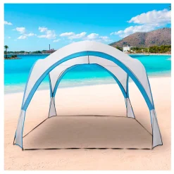 Carpa de camping Aktive blanco/azul 260x320x320 cm