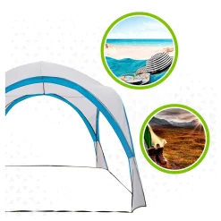 Carpa de camping Aktive blanco/azul 260x320x320 cm