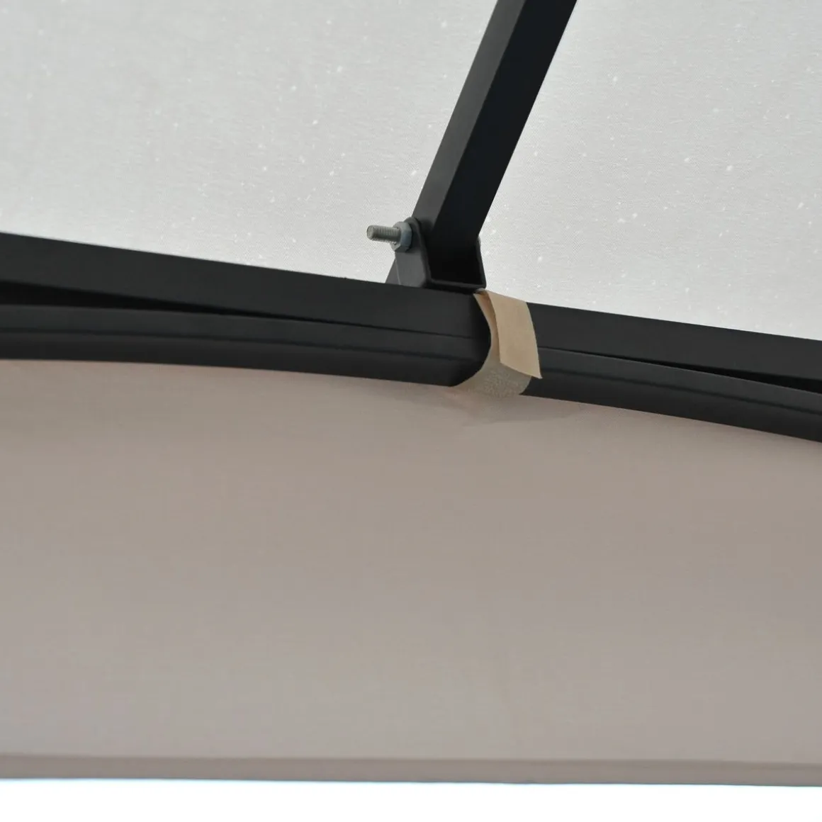 Carpa de jardín Cenja Outsunny 4 cortinas doble techo beige 3x3 m