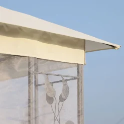 Carpa de jardín Laham Outsunny techo doble con mosquitera 280x300x300 cm