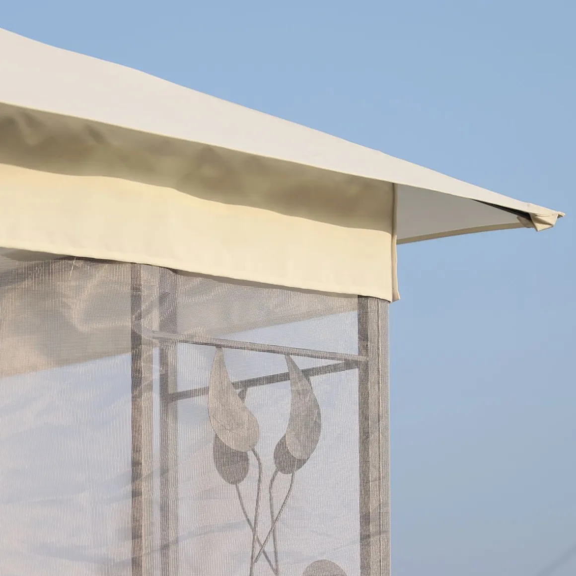Carpa de jardín Laham Outsunny techo doble con mosquitera 280x300x300 cm