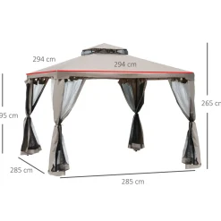 Carpa de jardín Otti Outsunny 4 cortinas 3x3 m