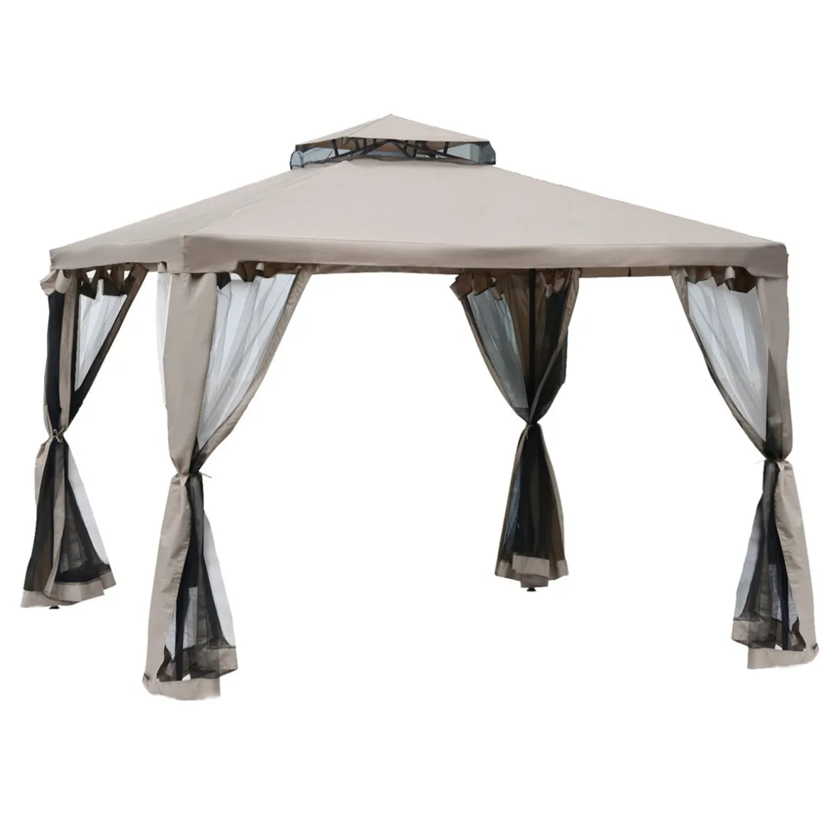 Carpa de jardín Otti Outsunny 4 cortinas 3x3 m