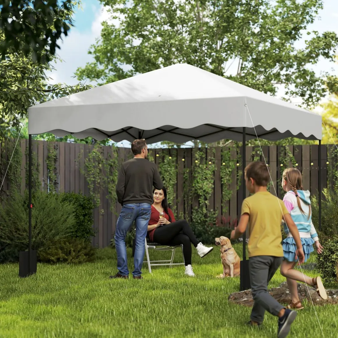Carpa Gales Outsunny plegable altura ajustable + bolsa 287x297x297cm