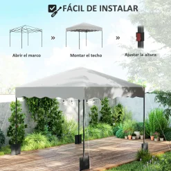 Carpa Gales Outsunny plegable altura ajustable + bolsa 287x297x297cm