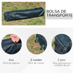 Carpa plegable de jardín Outsunny portátil con bolsa de transporte blanco 250x300x300 cm