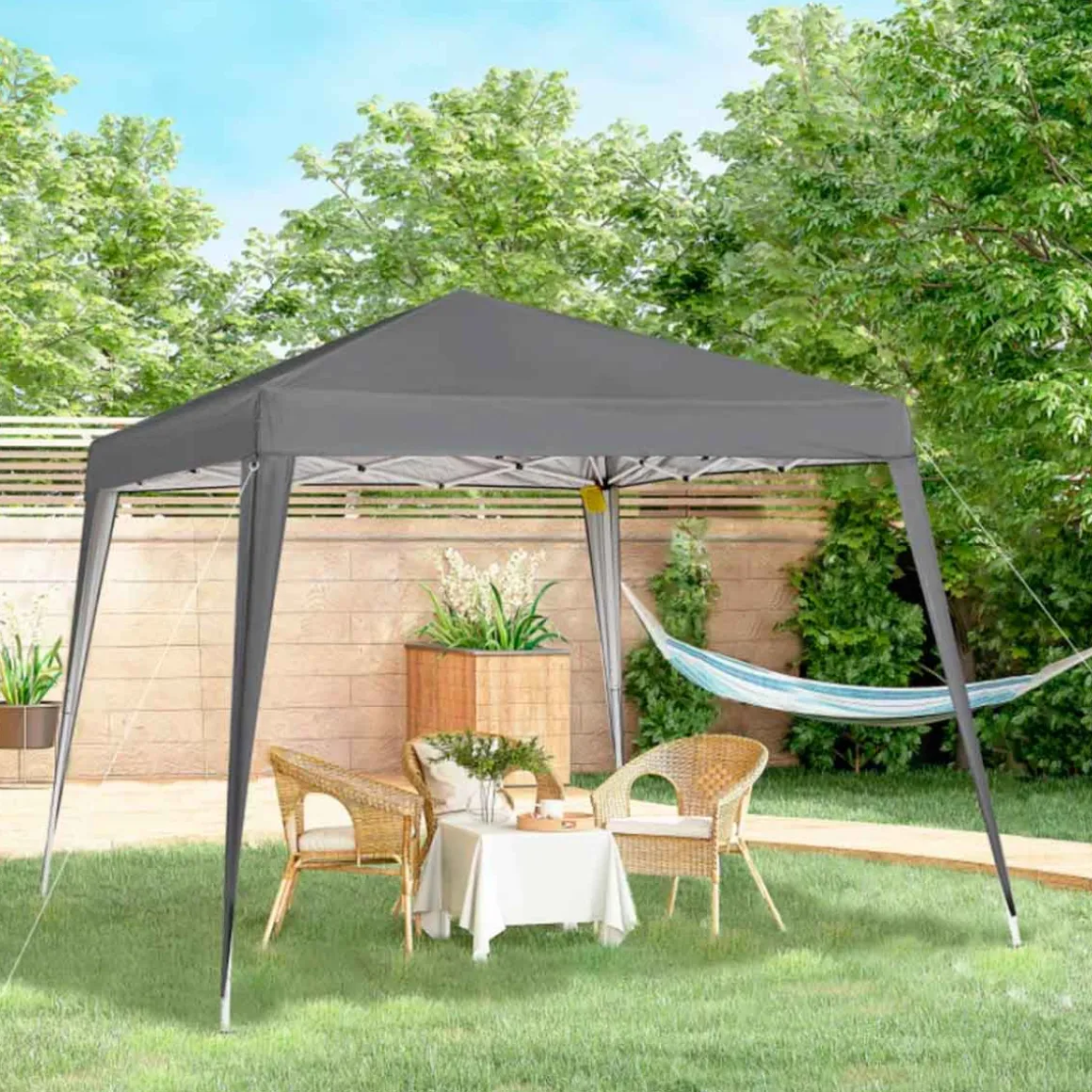 Carpa plegable Outsunny con diseño pop-up 250x297x297 cm