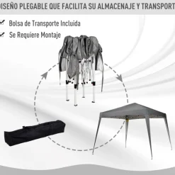 Carpa plegable Outsunny con diseño pop-up 250x297x297 cm