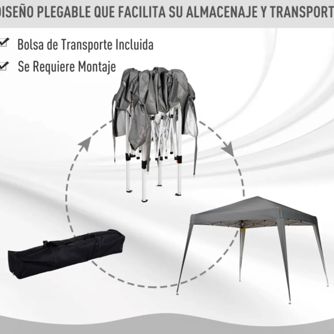 Carpa plegable Outsunny con diseño pop-up 250x297x297 cm