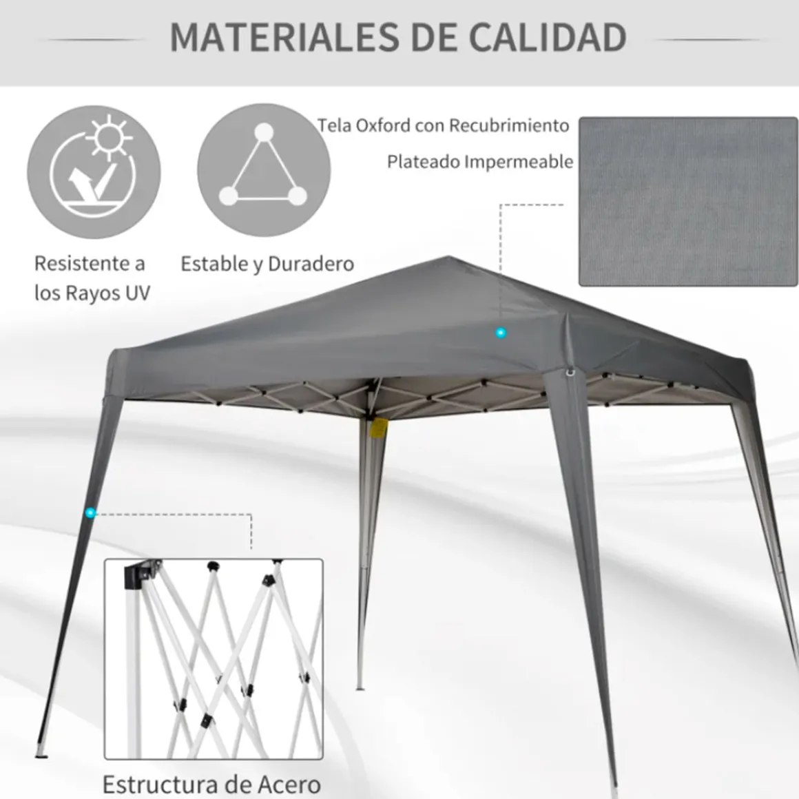 Carpa plegable Outsunny con diseño pop-up 250x297x297 cm