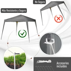 Carpa plegable Outsunny con diseño pop-up 250x297x297 cm
