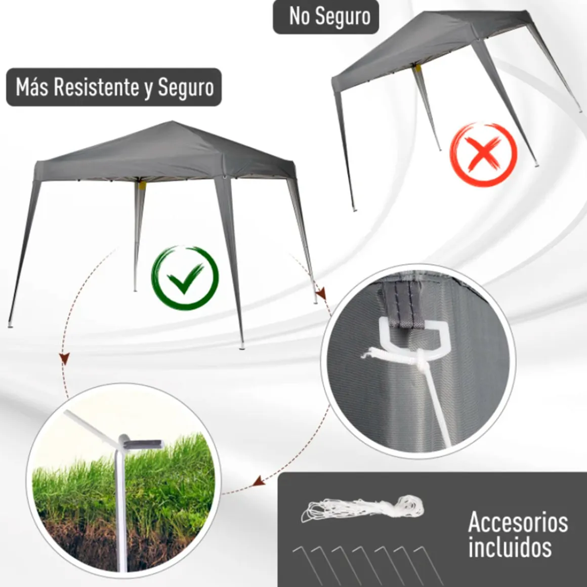 Carpa plegable Outsunny con diseño pop-up 250x297x297 cm