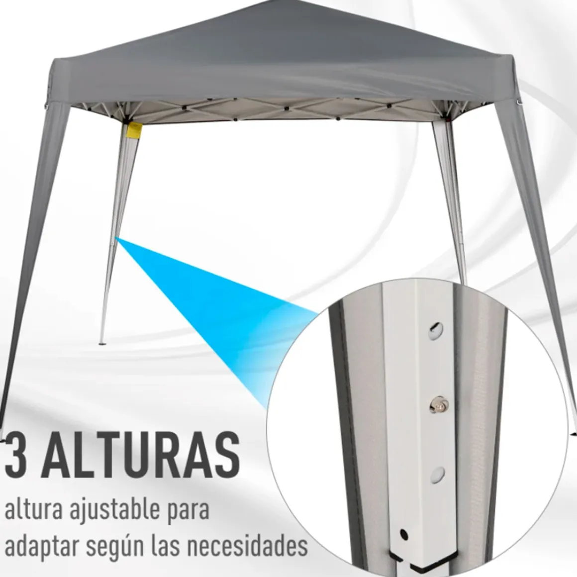 Carpa plegable Outsunny con diseño pop-up 250x297x297 cm