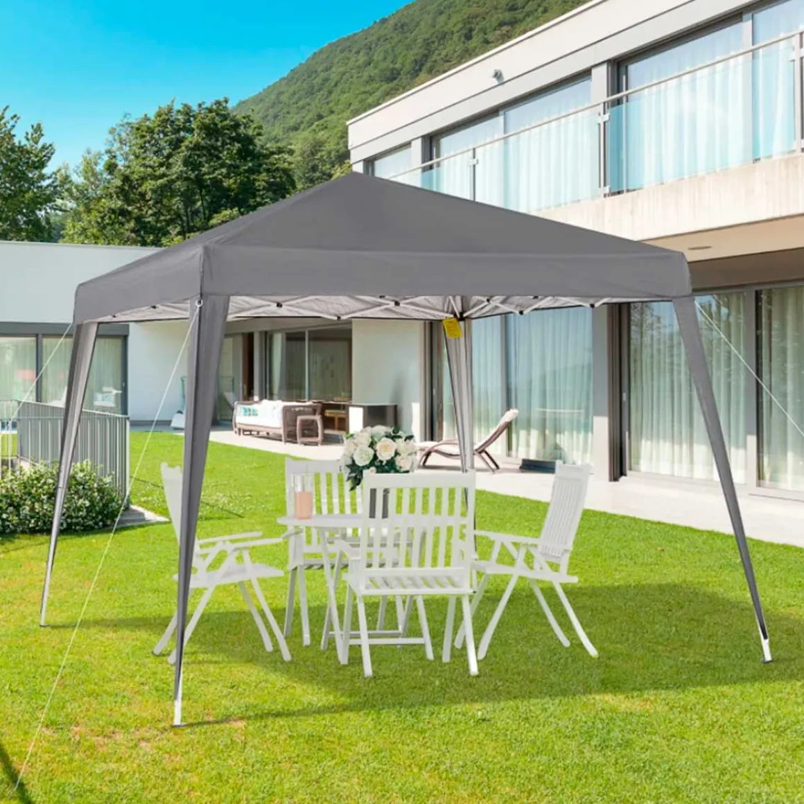 Carpa plegable Outsunny con diseño pop-up 250x297x297 cm