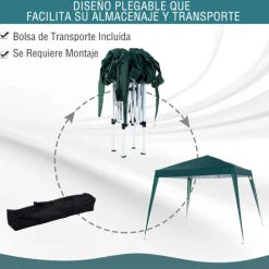 Carpa plegable Outsunny con diseño pop-up 250x297x297 cm