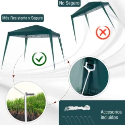 Carpa plegable Outsunny con diseño pop-up 250x297x297 cm