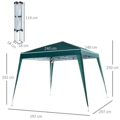 Carpa plegable Outsunny con diseño pop-up 250x297x297 cm
