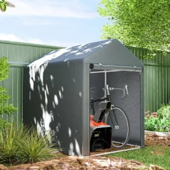 Carpa Victoria Outsunny puerta con cremallera gris 165x120x180 cm