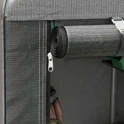 Carpa Victoria Outsunny puerta con cremallera gris 165x120x180 cm