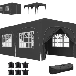 Carpa Vitta Outsunny altura ajustable + paneles laterales 270x597x300 cm